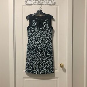 Dress Barn Black and Light Blue Floral Mini Dress